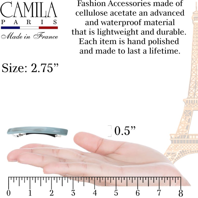 Camila Paris CP3877 French Hair Barrettes Clips for Women Handmade Small Girls Side Slide-in Barrette Clip, Hair Accessories for Women. Strong Hold No Slip Grip Fashion Durable Styling, Made in France - Image 3